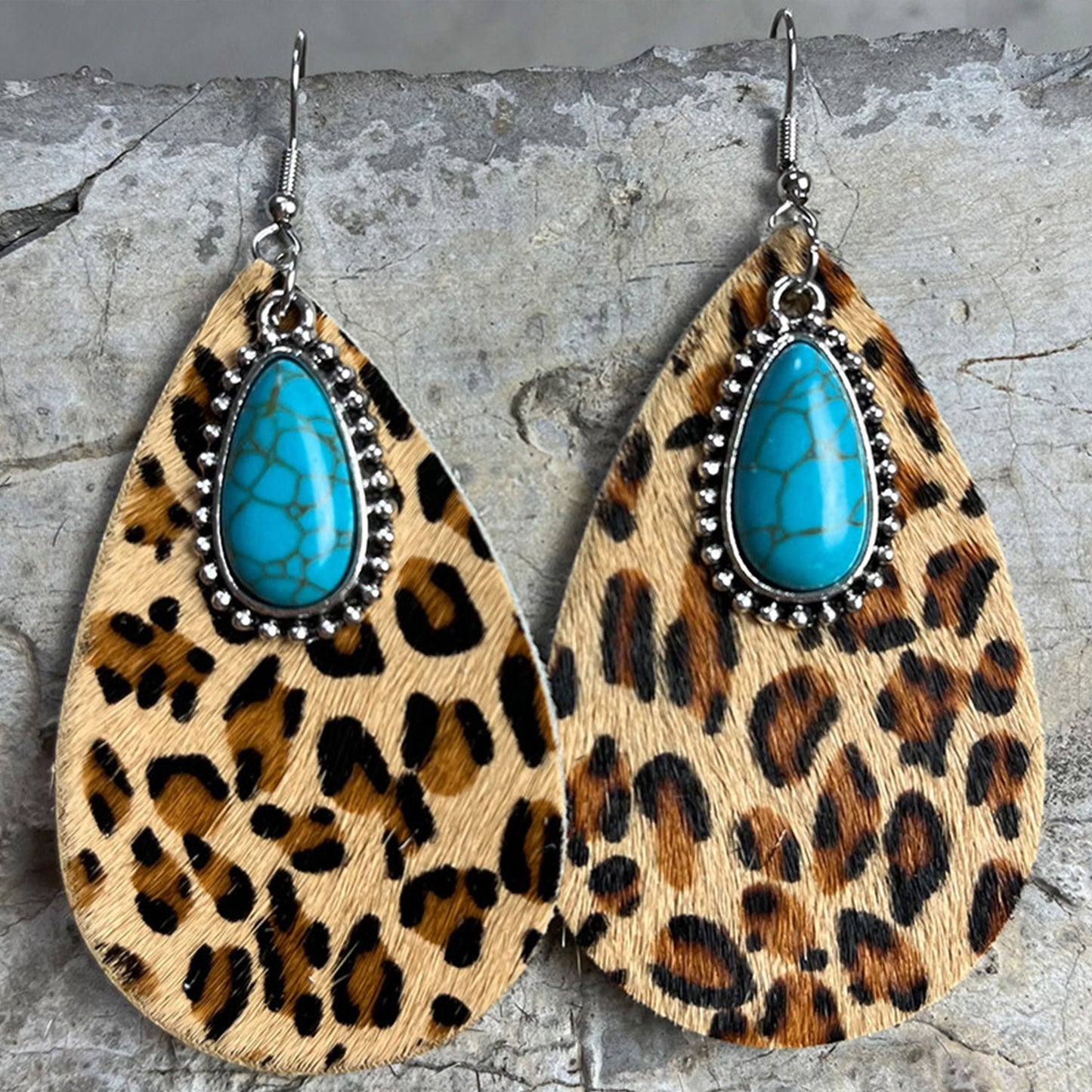 Artificial Turquoise Teardrop Earrings - Mad Gringa Hats & Boutique