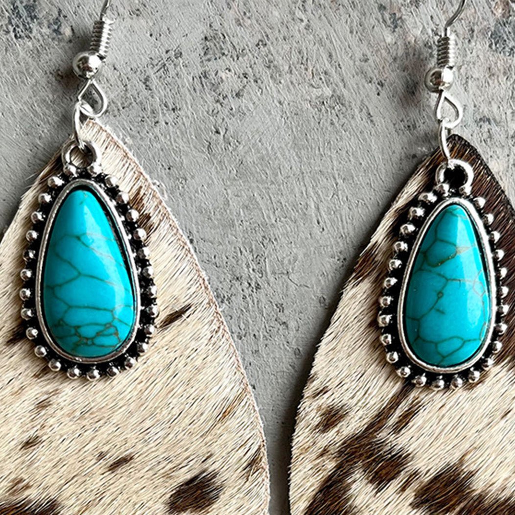 Artificial Turquoise Teardrop Earrings - Mad Gringa Hats & Boutique