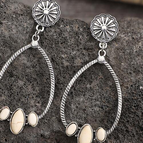 Artificial Turquoise Teardrop Earrings - Mad Gringa Hats & Boutique