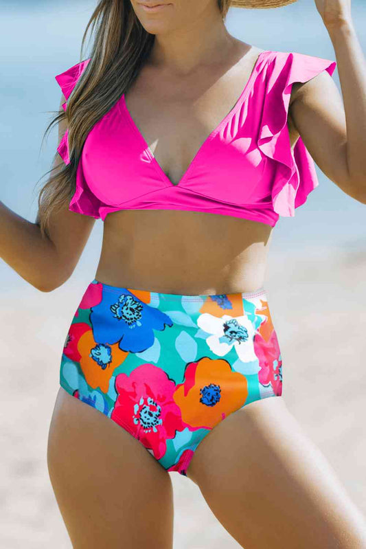 Cropped Swim Top and Floral Bottoms Set - Mad Gringa Hats & Boutique