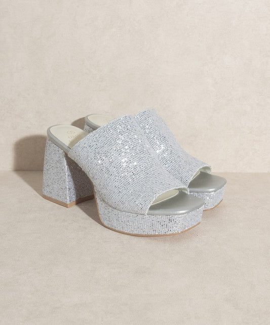 CRYSTAL-RHINESTONE PLATFORM SLIDE HIGH HEEL - Mad Gringa Hats & Boutique
