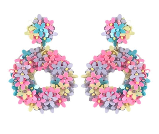 Flower Multi Pastel Earrings - Mad Gringa Hats & Boutique