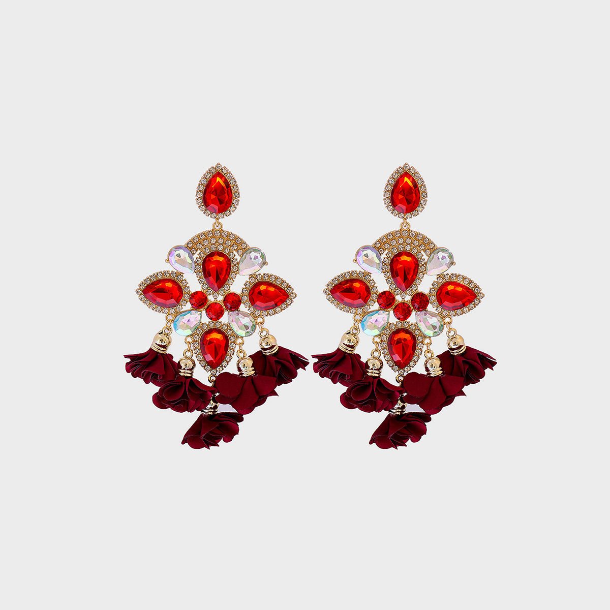 Flower Shape Rhinestone Alloy Dangle Earrings - Mad Gringa Hats & Boutique