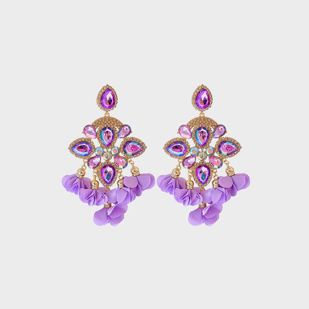 Flower Shape Rhinestone Alloy Dangle Earrings - Mad Gringa Hats & Boutique