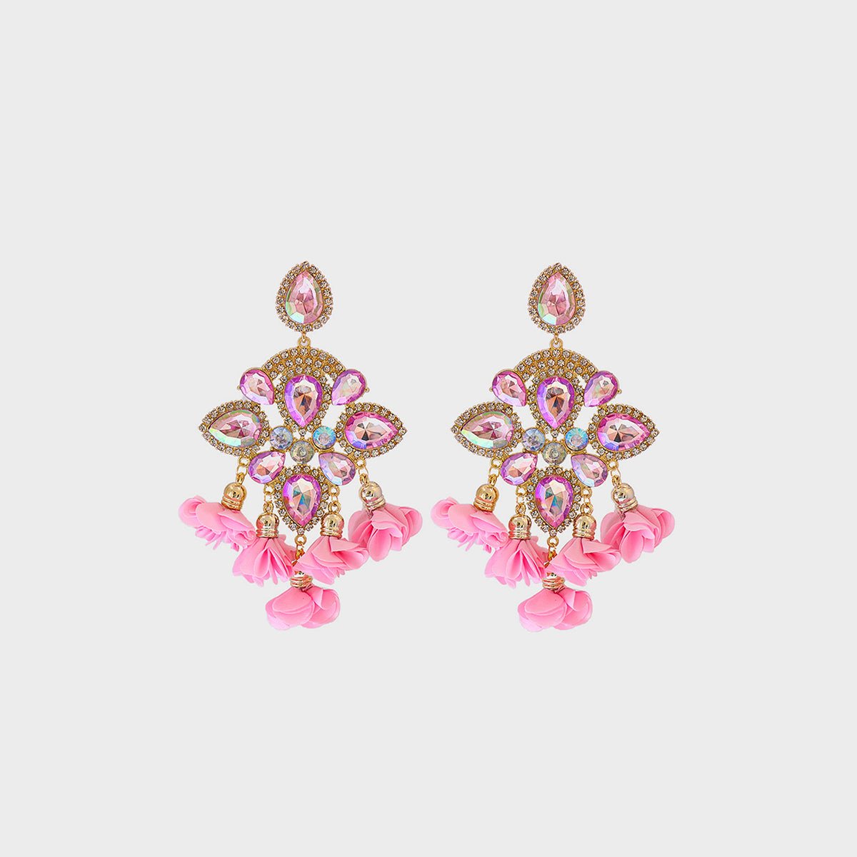 Flower Shape Rhinestone Alloy Dangle Earrings - Mad Gringa Hats & Boutique