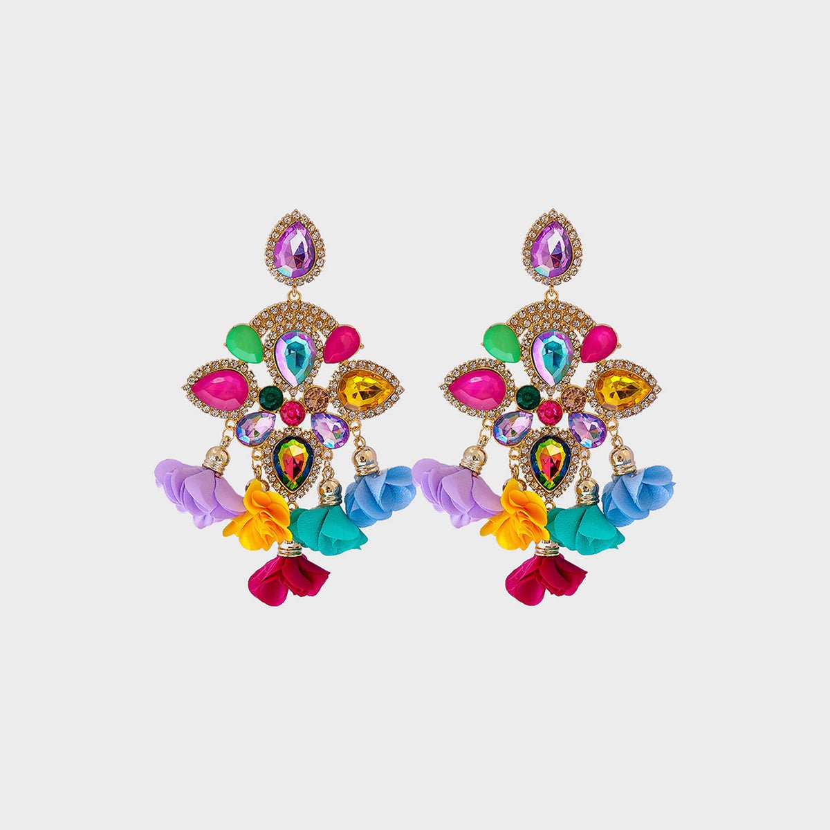 Flower Shape Rhinestone Alloy Dangle Earrings - Mad Gringa Hats & Boutique