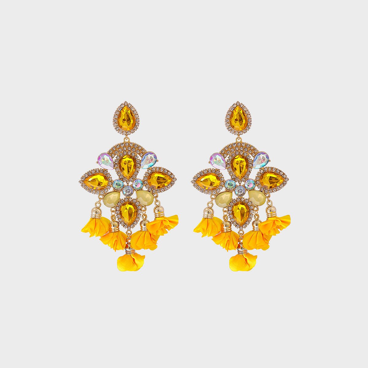 Flower Shape Rhinestone Alloy Dangle Earrings - Mad Gringa Hats & Boutique