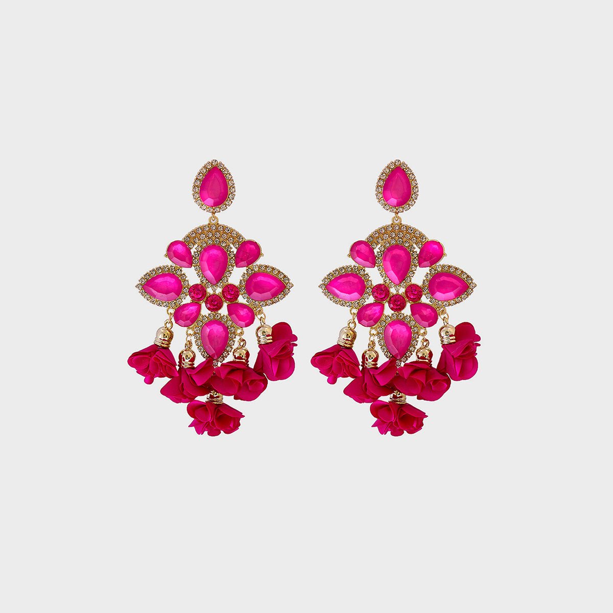 Flower Shape Rhinestone Alloy Dangle Earrings - Mad Gringa Hats & Boutique