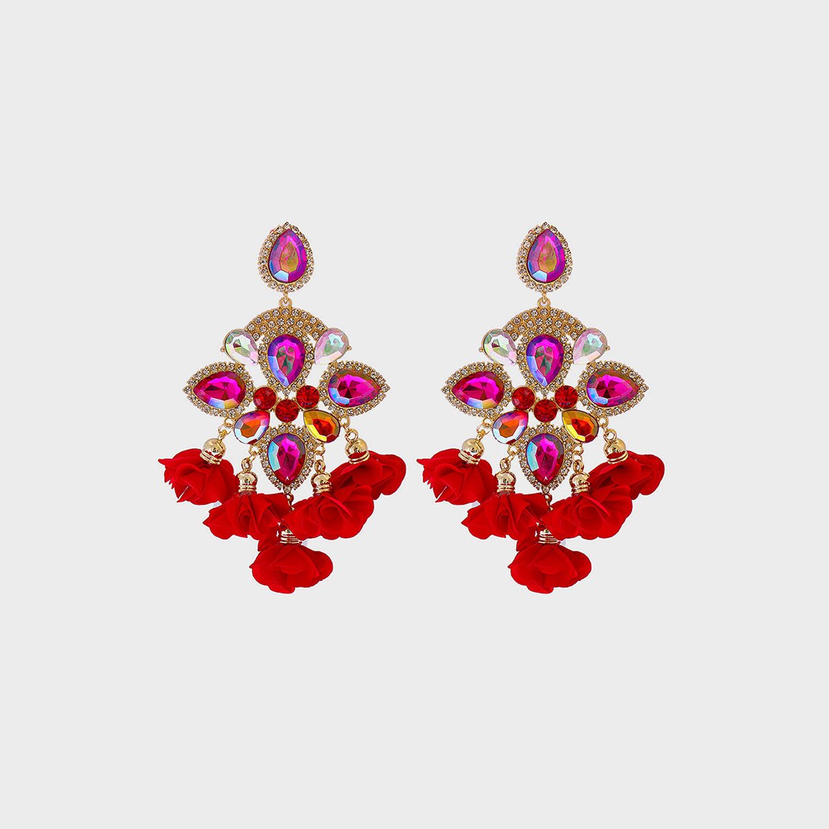 Flower Shape Rhinestone Alloy Dangle Earrings - Mad Gringa Hats & Boutique