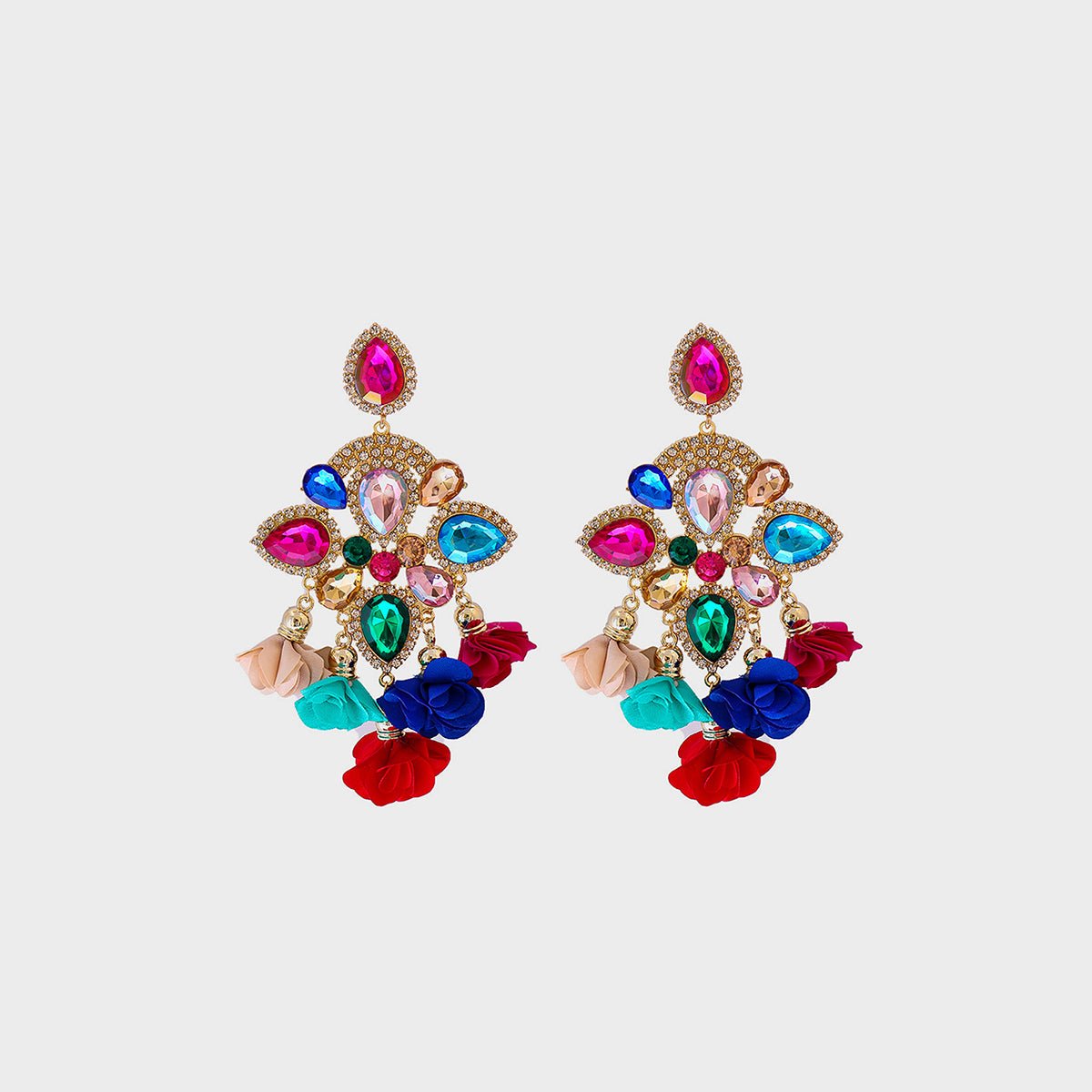 Flower Shape Rhinestone Alloy Dangle Earrings - Mad Gringa Hats & Boutique