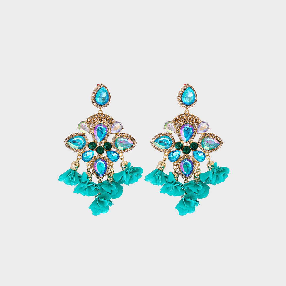 Flower Shape Rhinestone Alloy Dangle Earrings - Mad Gringa Hats & Boutique