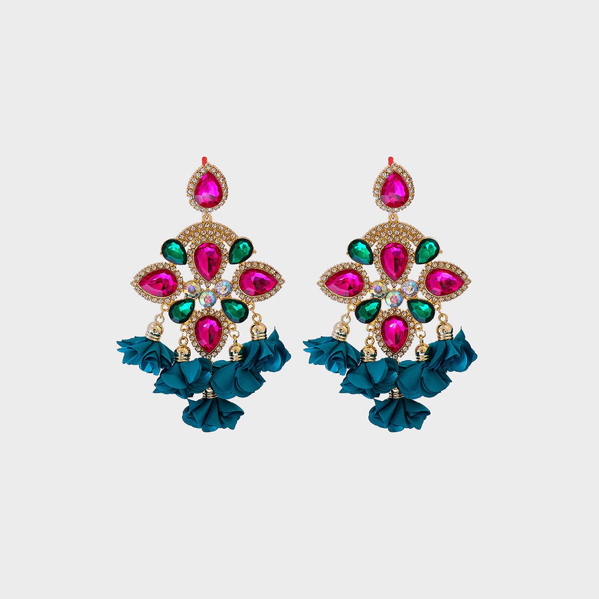 Flower Shape Rhinestone Alloy Dangle Earrings - Mad Gringa Hats & Boutique