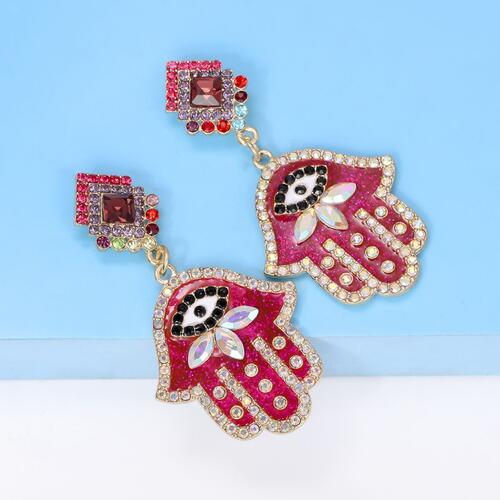 Hamsa Hands Rhinestone Earrings - Mad Gringa Hats & Boutique