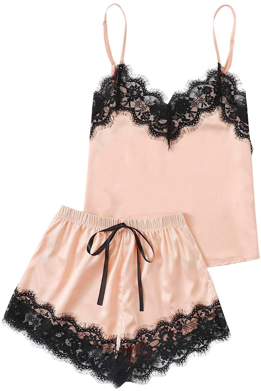 Lace Detail Spaghetti Strap Top and Shorts Lounge Set - Mad Gringa Hats & Boutique