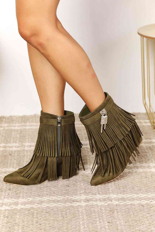 Legend Women's Tassel Wedge Heel Ankle Booties - Mad Gringa Hats & Boutique