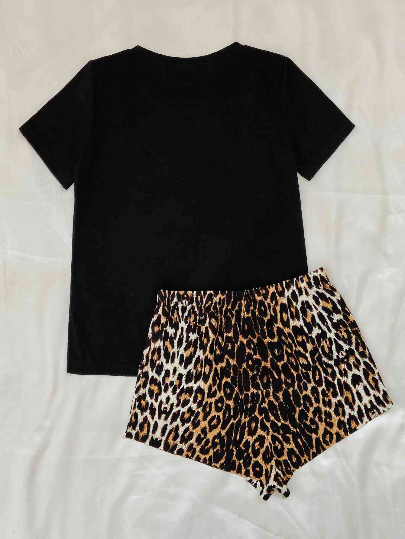 Leopard Lip Graphic Top and Shorts Lounge Set - Mad Gringa Hats & Boutique