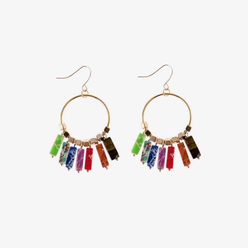 Multicolored Stone Dangle Earrings - Mad Gringa Hats & Boutique