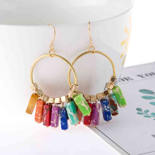 Multicolored Stone Dangle Earrings - Mad Gringa Hats & Boutique