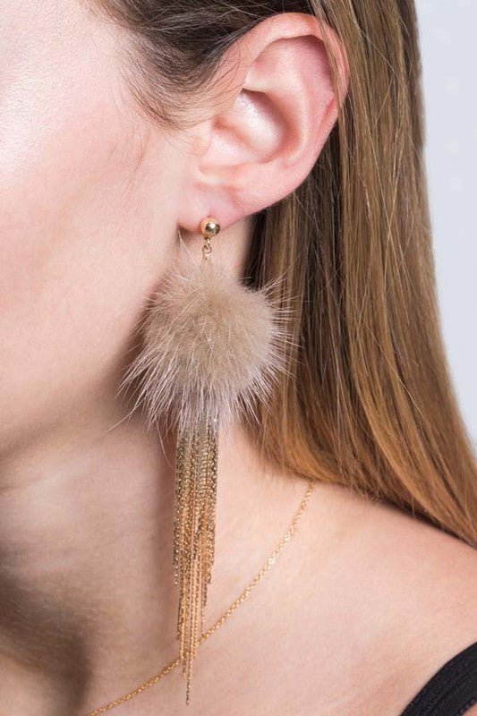 Powder Puff Drop Earrings - Mad Gringa Hats & Boutique