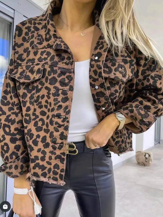 Leopard Print Denim Jacket - Mad Gringa Hats & Boutique