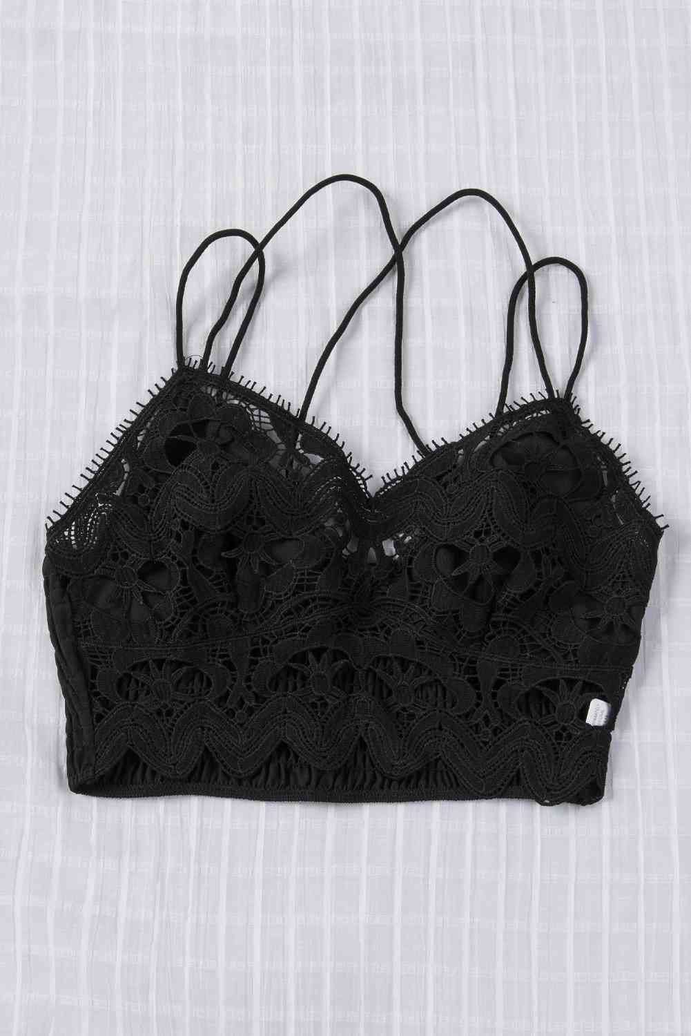 Smocked Eyelash Trim Lace Bralette - Mad Gringa Hats & Boutique