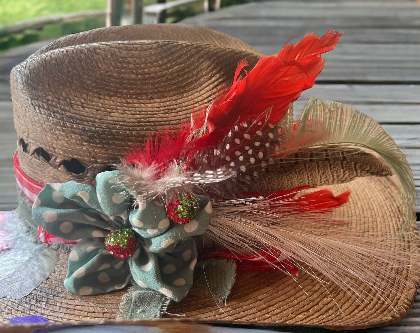 Strawberry Feels Hat Fascinator - Mad Gringa Hats & Boutique