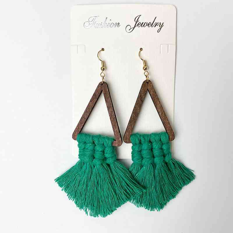 Tassel Detail Geometric Earrings - Mad Gringa Hats & Boutique