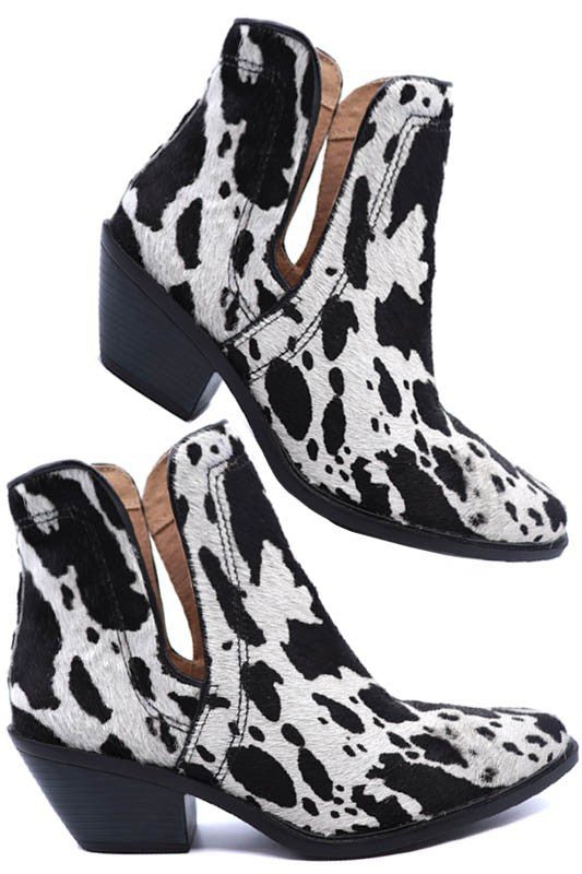 Western Cut Out Animal Hair Booties - Mad Gringa Hats & Boutique